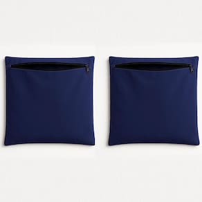 Kit 2 Capa De Almofada 42cm Decorativa Suede Sofá Poltrona Azul Marinho