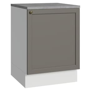Balcão De Cozinha 60 Cm 1 Porta Branco/cinza Vik Madesa Branco/cinza