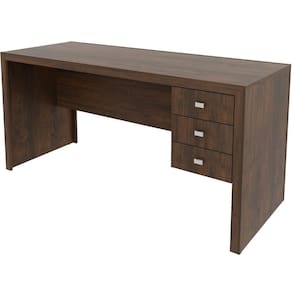 Mesa Para Escritório Reversível 155 Cm 3 Gavetas Rústico