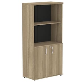 Armário Misto P25 Pandin 80 Cm (largura) Em Mdp Cor Noce Naturalle Com 2 Portas E 3 Prateleiras