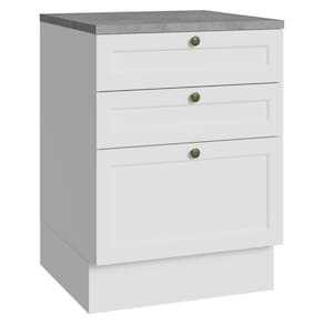 Balcão De Cozinha 60 Cm 3 Gavetas Branco Vik Madesa Branco