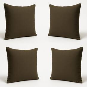 Kit 4 Almofadas Decorativas 42cm Suede Fofinha Lisa Sofá Marrom