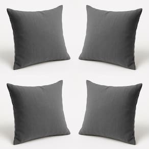 Kit 4 Almofadas Decorativas 42cm Suede Fofinha Lisa Sofá Cinza