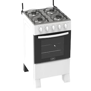 Fogão 4 Bocas Branco Ares com Forno 50 L em Aço Inox Realce
