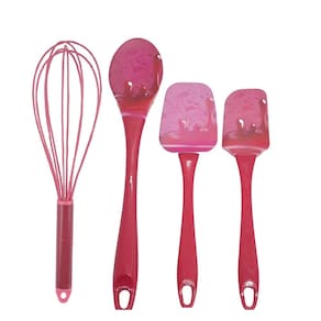 Kit Utensílios Fuê Colher e Espátulas em Silicone Flexível Ideal para Confeitaria