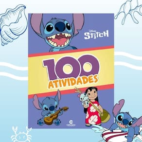 Livro Infantil de Colorir 100 Atividades Personagem Disney Stitch - Culturama | Papelaria | Pintar | Divertido | Enigmas