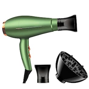 Secador de Cabelo 220V Profissional Difusor de Calor Verde