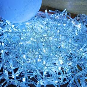 Pisca Pisca 100 LEDs Branco Frio 8 Funções 10Mts Decoração
