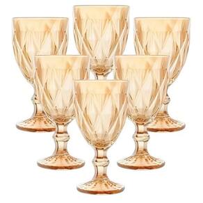 Jogo 6 Taças Luxx Ellegance 325ml em Vidro Cristal Gold