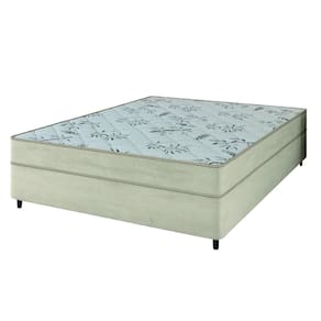 Cama Box Casal Colchão Espuma 138x188x57cm Egito Bege Portobel - Suporta até 100kg por Pessoa