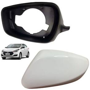 Aro Retrovisor E Capa Branco Sem Furo Hb20 2012 A 19 Esquerd