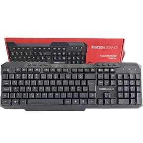 Teclado C/ Fio Multimídia Abnt2 Preto Kross Elegance Ke-k106