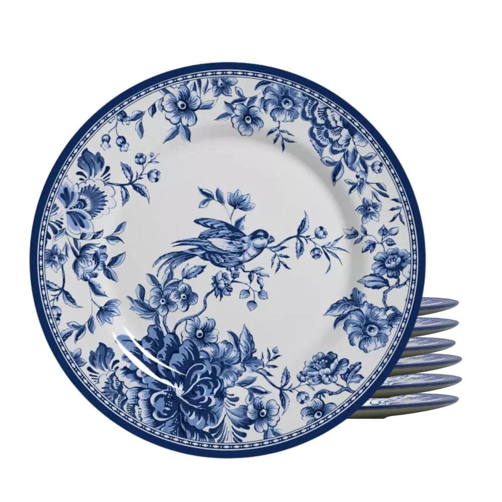 Jogo De Pratos Sobremesa Cerâmica 20Cm 6Pcs Chinese Garden