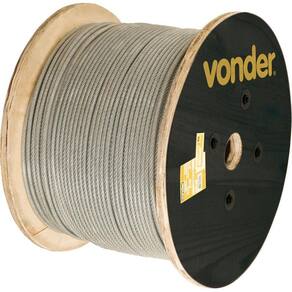 Cabo De Aço Af 1/16 Alma De Fibra 6X7 Galvanizado Plastific