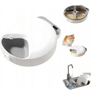 Comedouro Automatico Raçao Gato Pet Cachorro Programavel Comida Dieta Porçoes Petisco Animais