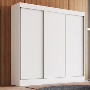 Guarda-Roupa Casal Michigan 3 Portas 4 Gavetas 100% Mdf Branco - Doripel Móveis