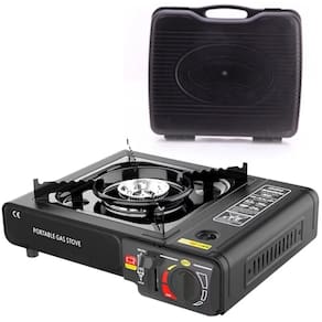 Fogao a Gas Portatil 1 Boca 2.9kW Multiuso Camping Black