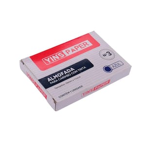 Almofada Para Carimbo com Tinta Azul - Tudo em Caixa