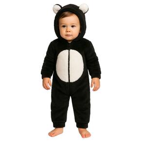 Macacão Ursinho Panda Pelúcia Plush Fleece Capuz Inverno Fri