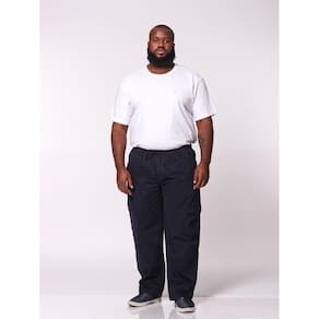 Calça Macaw 7868 Azul Marinho Plus Size Sarja [F075]