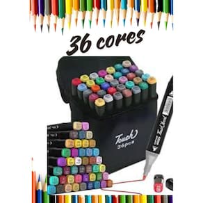 Canetinha 36 cores para pintar Livro de colorir e desenhar desenho bob gudi papelaria férias escolares