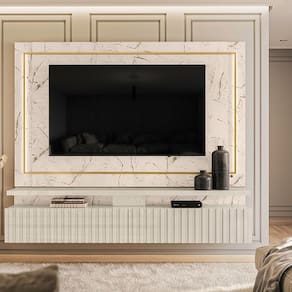 Bancada Suspensa Gaia Calacata/Off White - Madetec Móveis