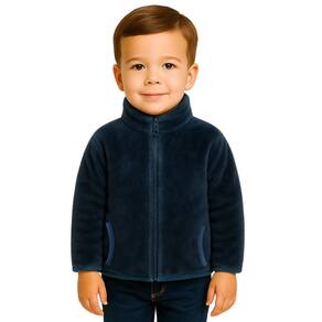 Jaqueta Infantil Fleece Azul Marinho Pelúcia Aconchego Plush