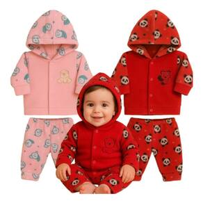 Kit 2 Conjuntos Inverno Infantil Roupa Bebê Frio Quentinho