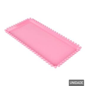 Bandeja Decorativa de Plástico 13x25,5cm Rosa