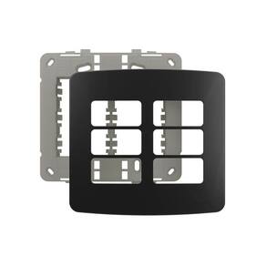 Placa com Suporte MarGirius B3 Colors 4x4 para 6 Módulos Horizontais Preto Ebony