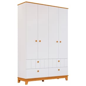 Guarda Roupa Biscoito Quarto Infantil com 4 Portas 4 Gavetas
