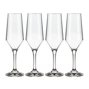 Jogo 4 Taças Champanhe e Espumante Buffet SM Vidro 186ml - Nadir