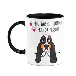 Caneca Dog - Meu Basset Hound, melhor pessoa! B-black - M2