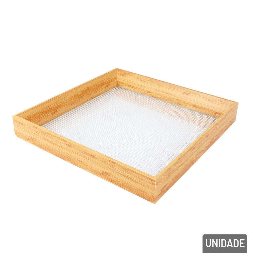 Bandeja Decorativa de Poliestireno 23,8cm Quadrada