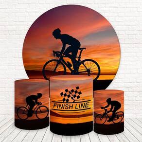 Painel Redondo E Capas 3D Sublimado Ciclismo Fkpc-1596