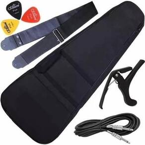 Kit Capa Violão Folk Cabo + Palhetas + Correia Capotraste