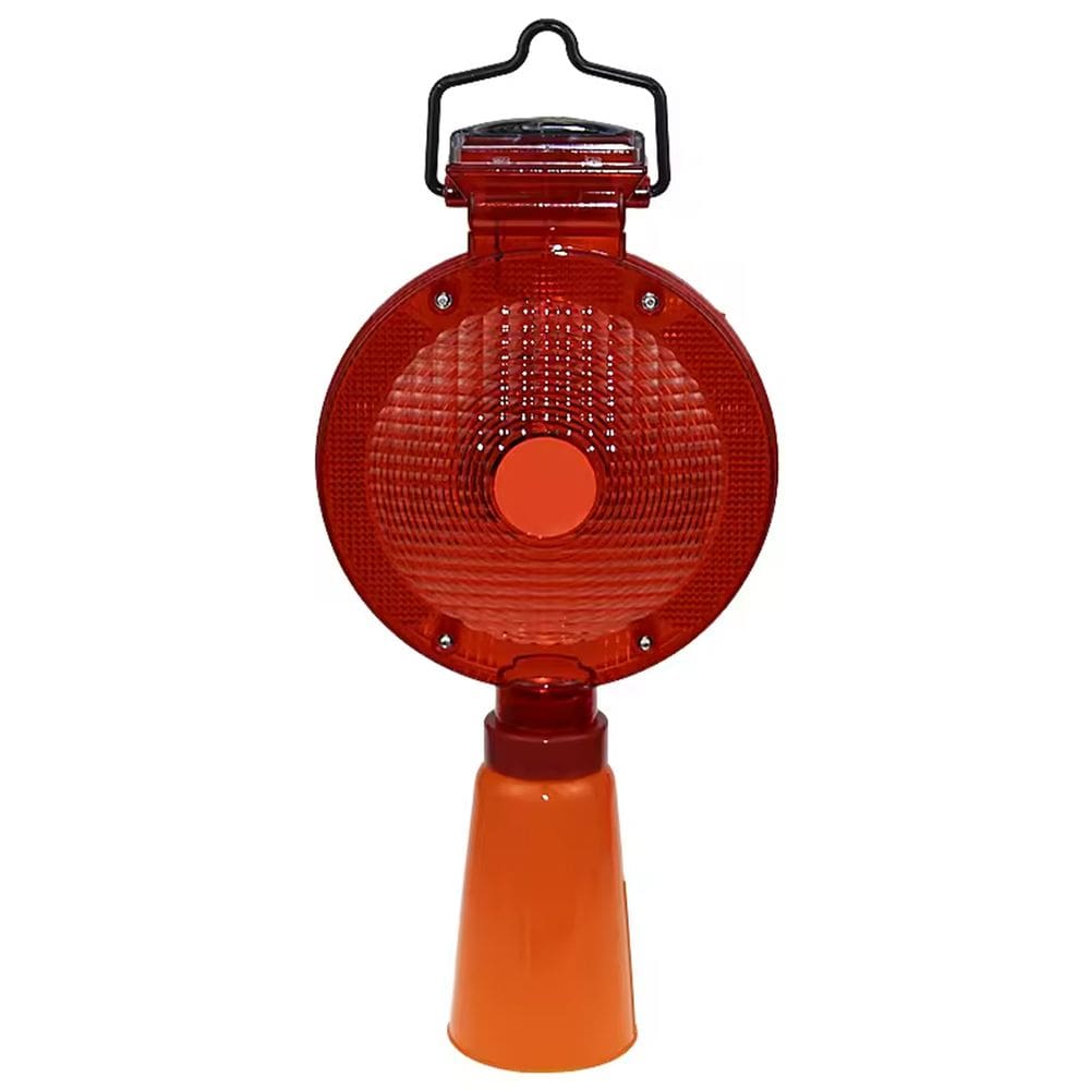 Sinalizador Solar Viario para Cone LED Automatico Obra Luz Solar Estrada Rua Rodovia Obra Sinalizaçao