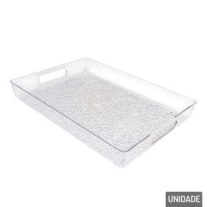 Bandeja Decorativa de Plástico 23x33cm Cristal