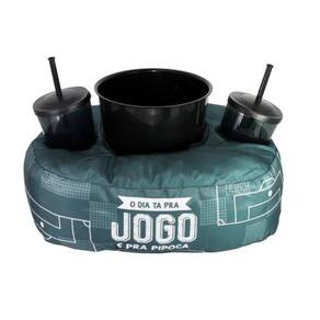 Kit Almofada Porta Pipoca Duplo - O Dia Tá Pra Jogo