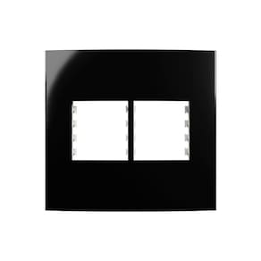 Placa com Suporte MarGirius Sleek 4x4 para 4 Módulos Horizontais Preto Ebony