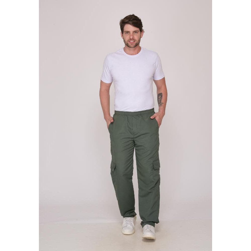 Calça Masculina Nylon Verde Musgo 7931 [F075]