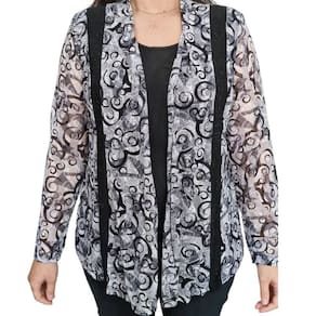 Blusa Feminina Pérola Oriental ML Detalhes Cinza