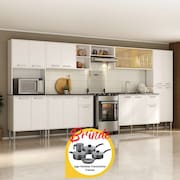 Armário de Cozinha Modulada Completa Compacta 399cm com Balcão de Pia Multimóveis MP2279