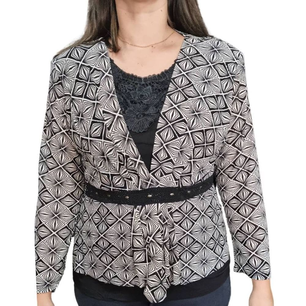 Blusa Feminina Pérola Oriental Renda ML