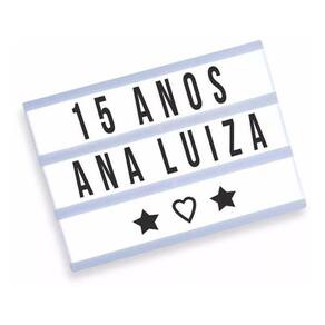 Letreiro Quadro Led Light Box Luminária Com 96 Letras Numero