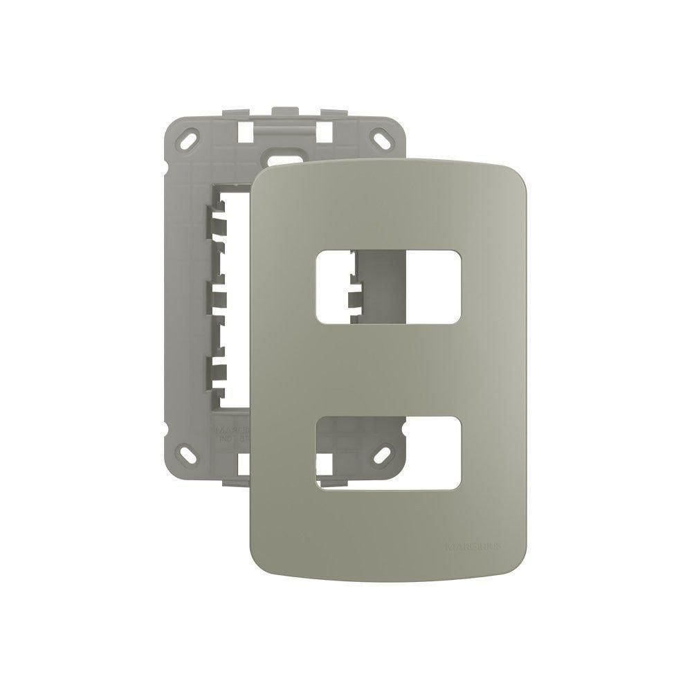 Placa Com Suporte Margirius B3 Colors 4X2 Para 2 Módulos