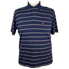 Camiseta Polo Masculina Listras Marrom Bravus