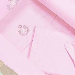 Jogo De Lençol Berço Desmontável 3 Peças Big Urso Rosa