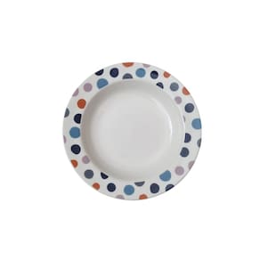Jogo de Prato Fundo Sopa Porcelana Decorados Poá Kit 6 Peças