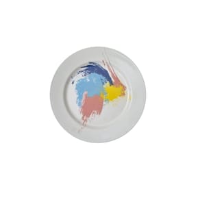 Jogo de Pratos Rasos Porcelana Decorado Art Kit 6 Peças